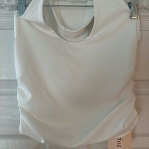 SHEIN White Halter Crop Top